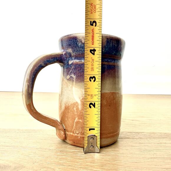 Unique Handmade Stoneware Mug Desert Sunset Glaze Tankard Style Cabin - Picture 5 of 6